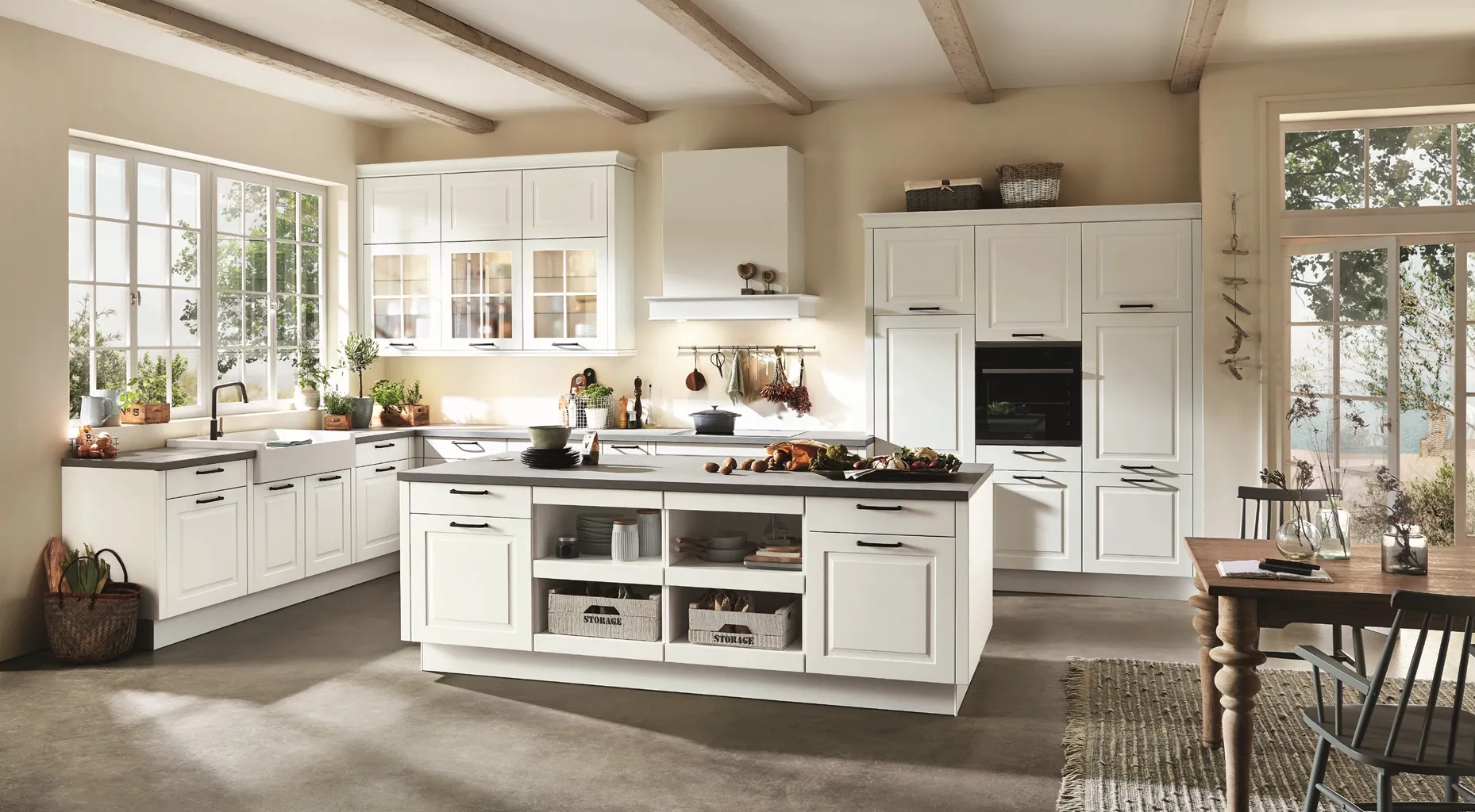 Witte landelijke keuken